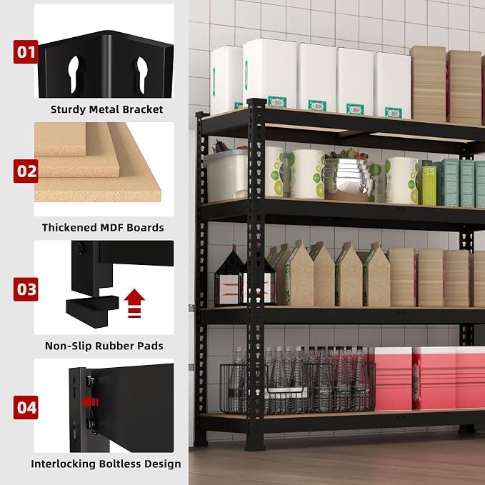 2 Packs 36" W x 16" D x 55" H Adjustable Garage Storage Shelves - Image 5