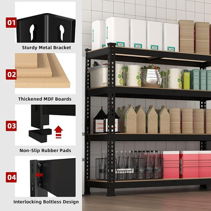 2 Packs 36" W x 16" D x 55" H Adjustable Garage Storage Shelves - Image 5