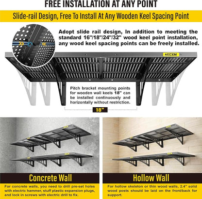 4-pack 2x3ft Adjustable Garage Wall Shelving 1120lbs Load Capacity Heavy Duty - Image 5