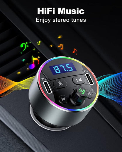 Dual PD 40W Type-C USB Car Charger Bluetooth Car Adapter Bluetooth 5.3 FM - Image 3