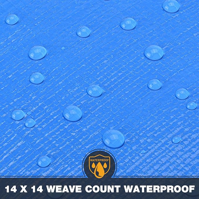 Tarp 12x16 Feet 14 Mil Heavy Duty Waterproof Tarp, Large Multipurpose Cover - Image 6