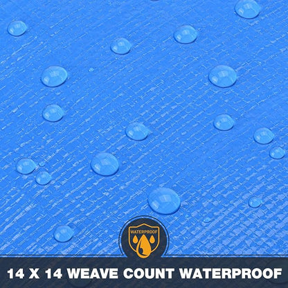 Tarp 12x16 Feet 14 Mil Heavy Duty Waterproof Tarp, Large Multipurpose Cover - Image 6