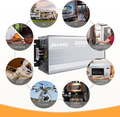 4000 Watt Pure Sine Wave Power Inverter DC 12V to 110V/120V AC Converter - Image 7