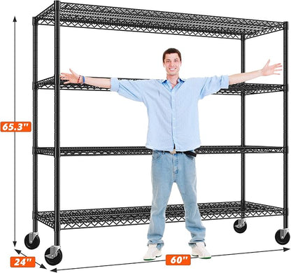 REIBII 60" W Storage Shelves 2878LBS Wire Shelving Unit - Image 3