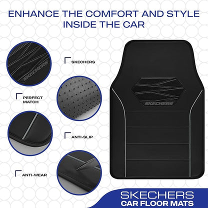 Skechers Memory Foam Car Mats, Leather Piping Floor Mats - Image 4