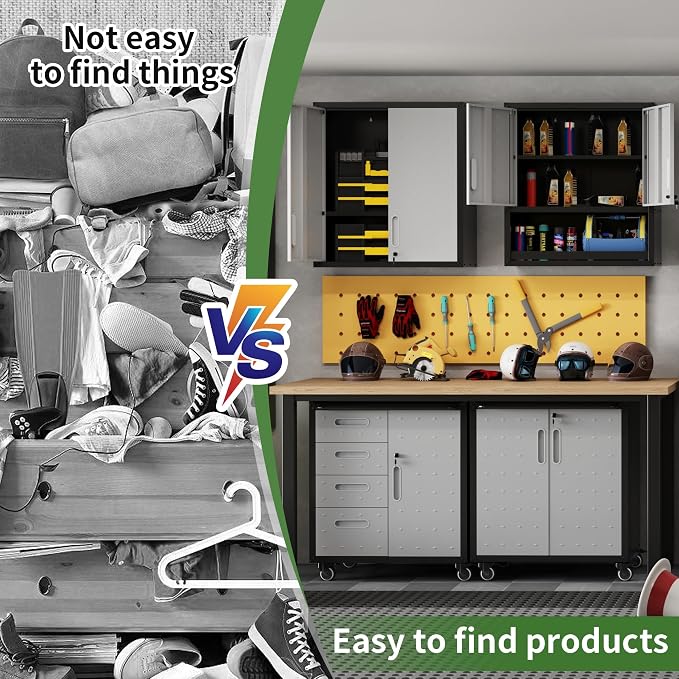 Metal Tool Cabinet, Garage Storage Cabinet System, Wall Cabinet & Locking - Image 7