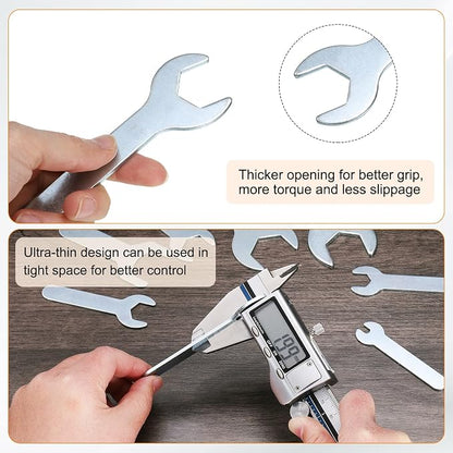HARFINGTON 10pcs Small Wrench Open End Wrench 23x126x2.8mm Metric U-Shaped - Image 5