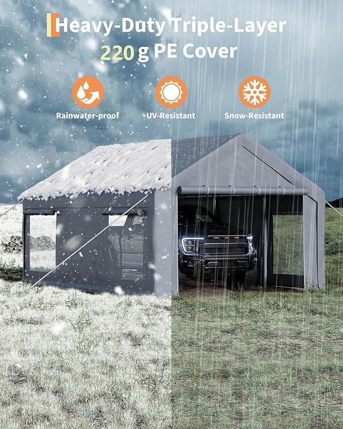 13 x 20ft Heavy-Duty Carport Canopy - Image 5