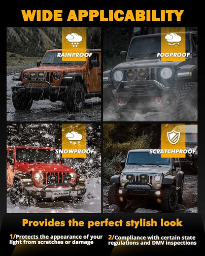 Auxbeam 4 Inch LED Pod Covers, Square Off Road Light Protective Covers - Image 7