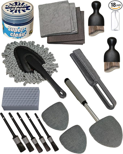 18Pcs Professional Car Interior Detailing Kit All-in-One Cleaning Tools by OeSee