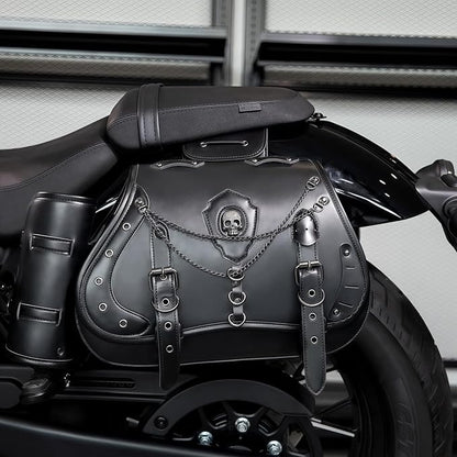 Motorcycle Saddlebags, 30L Leather Waterproof Side Saddle Bags - Image 6