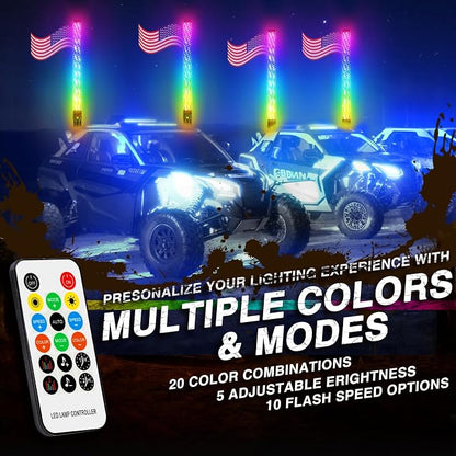 DREAMIZER 2PCS 3FT RGB Whip Lights - Image 2