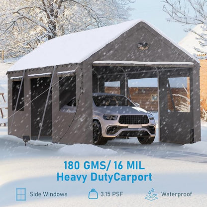 10x20 Carport, Heavy Duty Carport Canopy Garage - Image 7