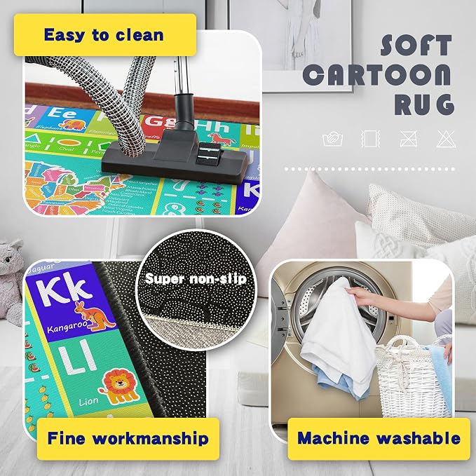 ABC Rug for Kids Playroom, Educational Learning Mat - Image 5