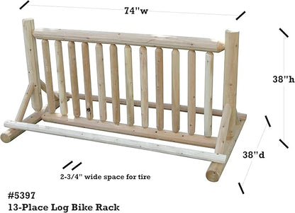 13-Place Bike Log Rack, Outdoor Bike Stand, Freestanding Commercial Bicycle - Image 4