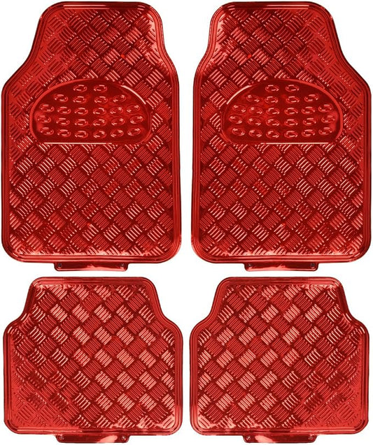 BDK Red All Weather Heavy Duty Car Floor Mats Interior Liners by BDK