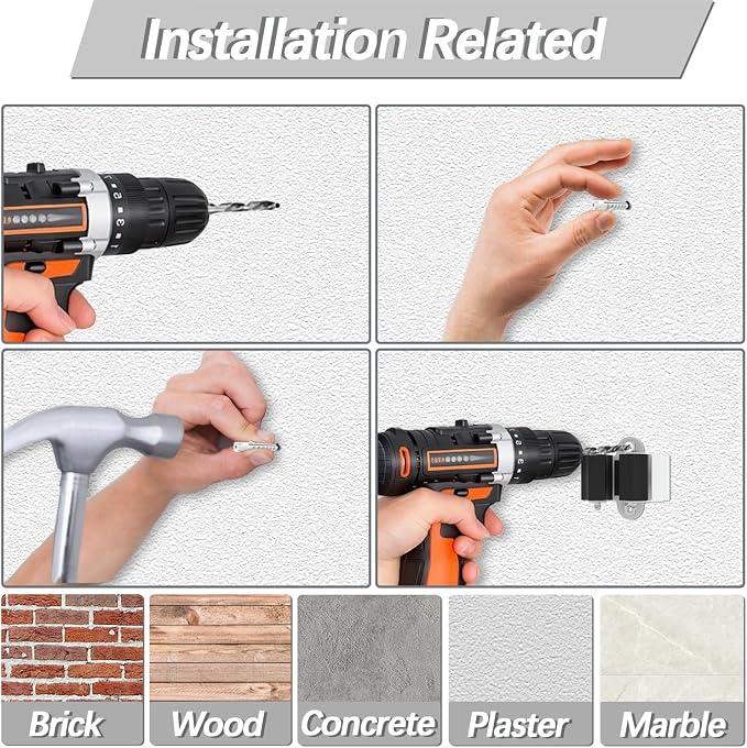 3-H Broom Hanger, Mop Holder Wall Mount 8 Pack, Broom Holder Wall Mount - Image 6