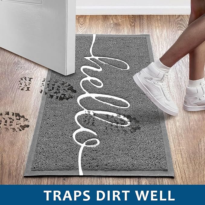 EARTHALL Door Mat Outside Inside Hello Doormat, Durable Floor Mat Non Slip Mat - Image 3
