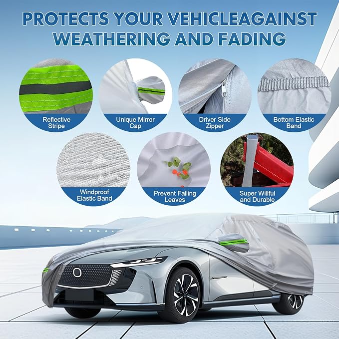 KEYOOG 6-Layer Full Car Cover is All-Weather Waterproof, Universal in All - Image 4