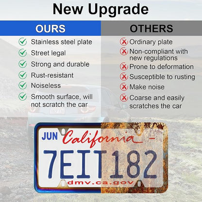 LivTee 4 Holes Stainless Steel License Plate Frames, Automotive Exterior - Image 6