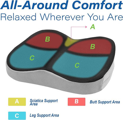 Car Seat Cushion, Ergonomic Memory Foam Car Cushion - Image 4