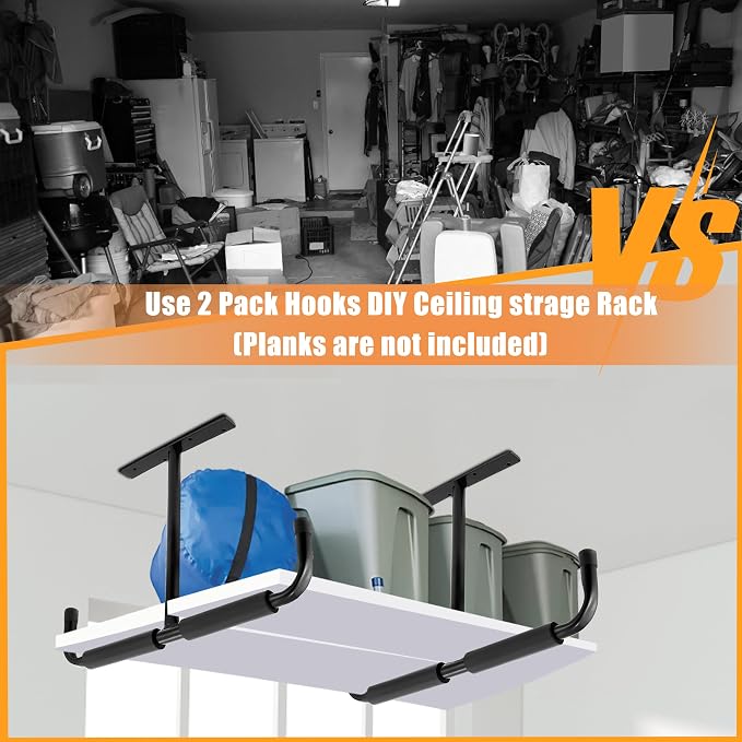 Sinoer Garage Storage Hooks Rack Ceiling, Wall Mounted Hooks, Heavy Duty - Image 3