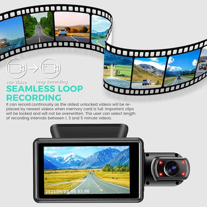 Dual Dash Camera for Cars, Dash Cam Front and Inside, 1440P Dashcam Front + - Image 2