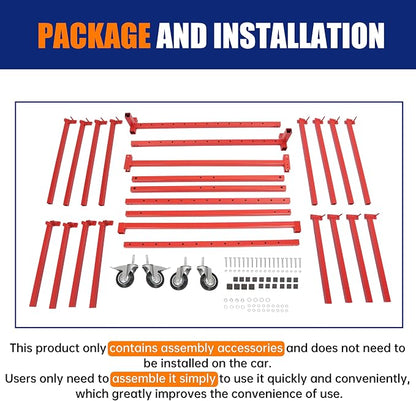 HECASA Bumper Adjustable Storage Rack Steel Floor Mobile Bumper Storage Rack - Image 7