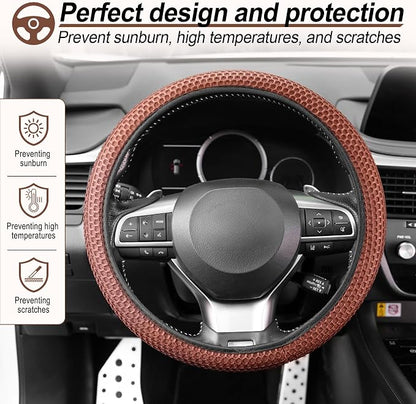 alpmosn Elastic Stretch Steering Wheel Cover, Breathable Microfiber Ice Silk - Image 5