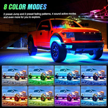 Nilight 6Pcs Car Underglow Neon Accent Strip Lights 300 LEDs RGB Multi Color - Image 5