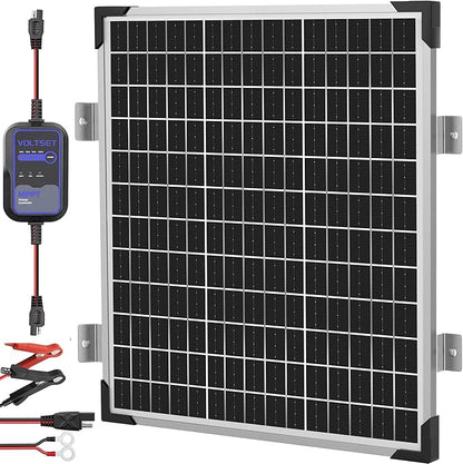 Solar Panel Kit 50W 12V with MPPT Controller, Solar Battery Trickle Charger by Voltset