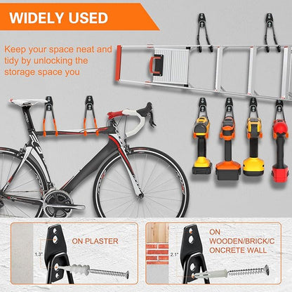 Heavy Duty Garage Hooks 4 Pack, 7.7 inch U Shaped Long Hanger, - Image 5