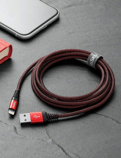3 Pack 3 FT Lightning Cable Certified iPhone Charger Cable Red Nylon Braided - Image 7