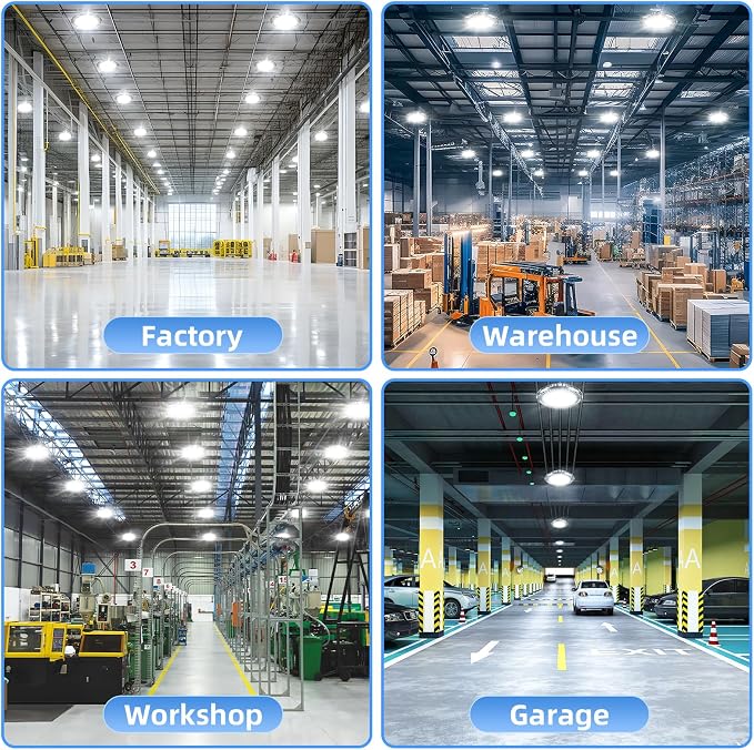 3 Pack 400W LED High Bay Light 56000LM 5000K 120VAC UFO Light IP65 Waterproof - Image 9