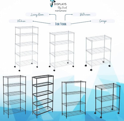 Displays By Jack 5 Tier Heavy Duty Wire Shelving Unit Storage Rack - Image 7