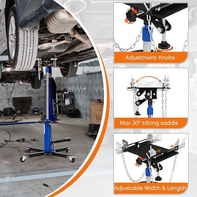 Transmission Jack, 2-Stage Hydraulic Telescopic Jacks, Lifts 34"-68", - Image 4