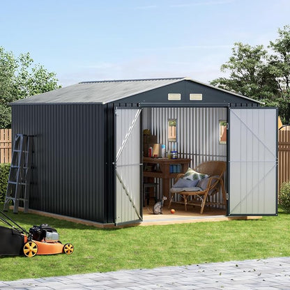 10x10 FT Outdoor Metal Storage Shed by Unknown