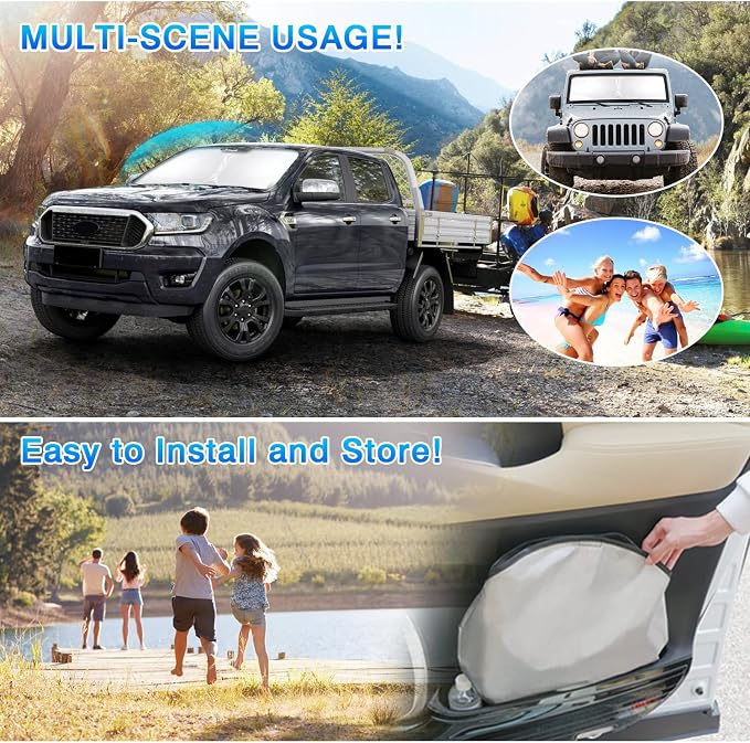 T TGBROS Windshield Sun Shade for Ford Explorer 2020-2025 Accessories Foldable - Image 5