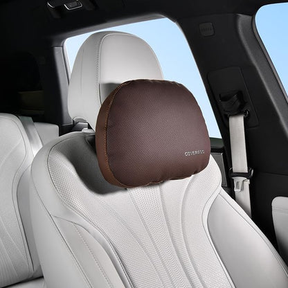 Coverado Leather Car Headrest Pillow Car Neck Pillow by COVERADOAUTO