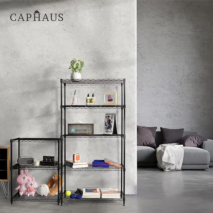 CAPHAUS 3/4/5-Tier Adjustable Height Wire Shelving Unit, Wire Rack Shelving - Image 7