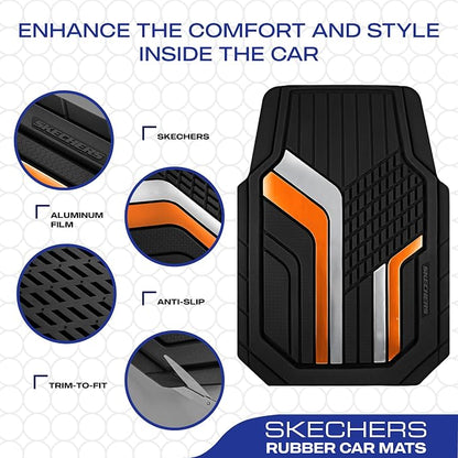 Skechers Heavy Duty Rubber Car Floor Mats, Dual Color Design Floor Mats - Image 4