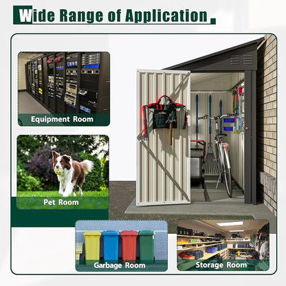 4 x 8 FT Metal Outdoor Storage Shed - Image 8