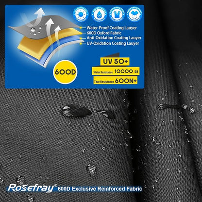 Rosefray Motorcycle Cover with Side+Top Box Heavy Duty 600D Waterproof - Image 2