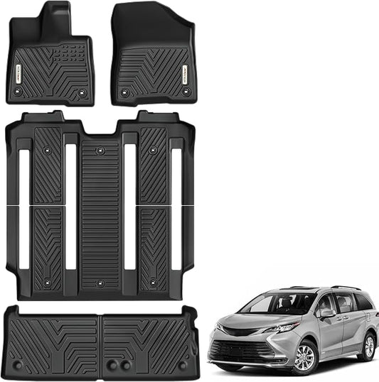 YITAMOTOR Floor Mats Fit Toyota Sienna 2021-2025, Custom Fit TPE All Weather by YITAMOTOR