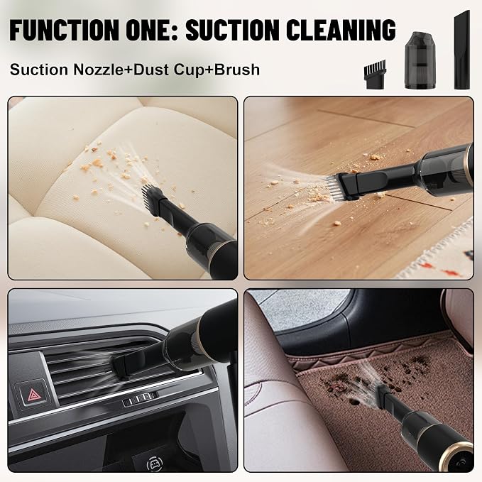 Handheld Car Vacuum Portable Cordless, 12000PA High Power 4 in 1 Vacuum Cleaner - Image 4