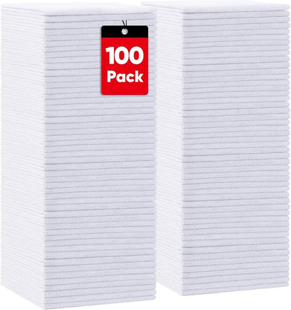 HOMEXCEL White Shop Towels 100 Pack, Reusable Microfiber Towels by HOMEXCEL
