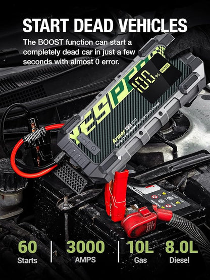 YESPER Car Jump Starter, 3000A Peak Portable Jump Starter - Image 3