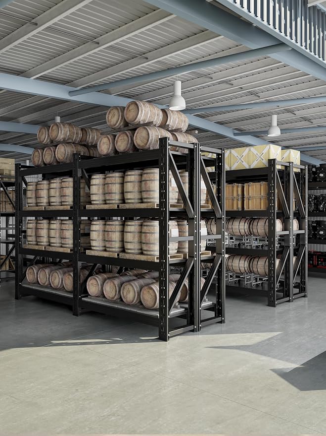 4-Tier Storage Shelves, Adjustable Industrial Metal Shelf System, 000lbs - Image 9