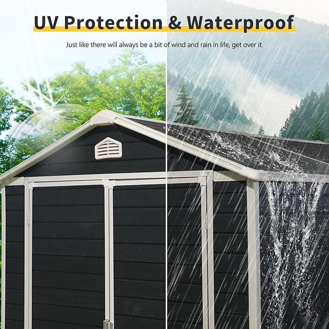 6x8 FT Outdoor Storage Resin Shed - Image 2