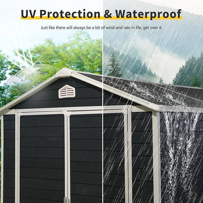6x8 FT Outdoor Storage Resin Shed - Image 2